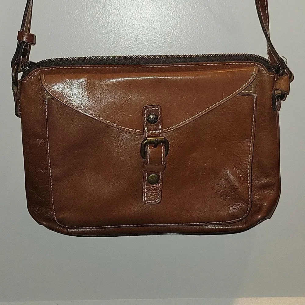 Patricia Nash Avellino Brown Crossbody  Leather Handbag  Bag